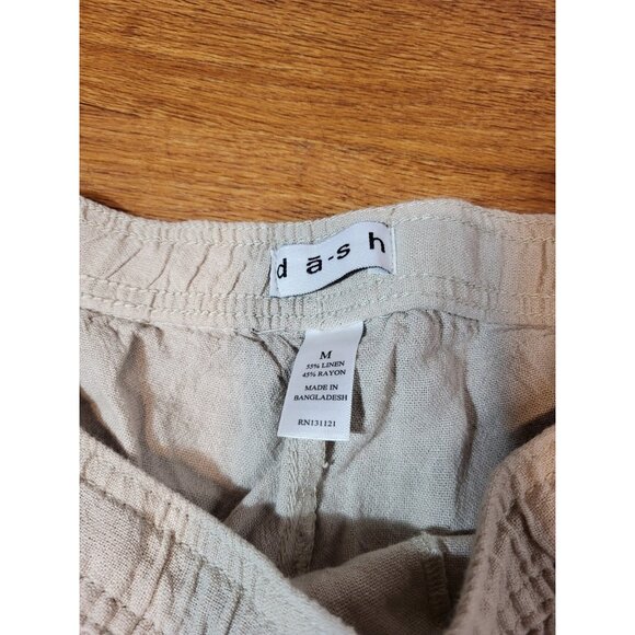 "Dash" Women's Linen Blend Beige Shorts Size Medium Preppy Summer Boho Pull On - Picture 4 of 5
